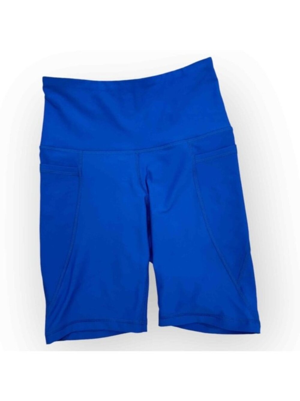 Old Navy Powersoft HR Bike Shorts High Waisted Blue Side Pockets